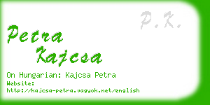 petra kajcsa business card